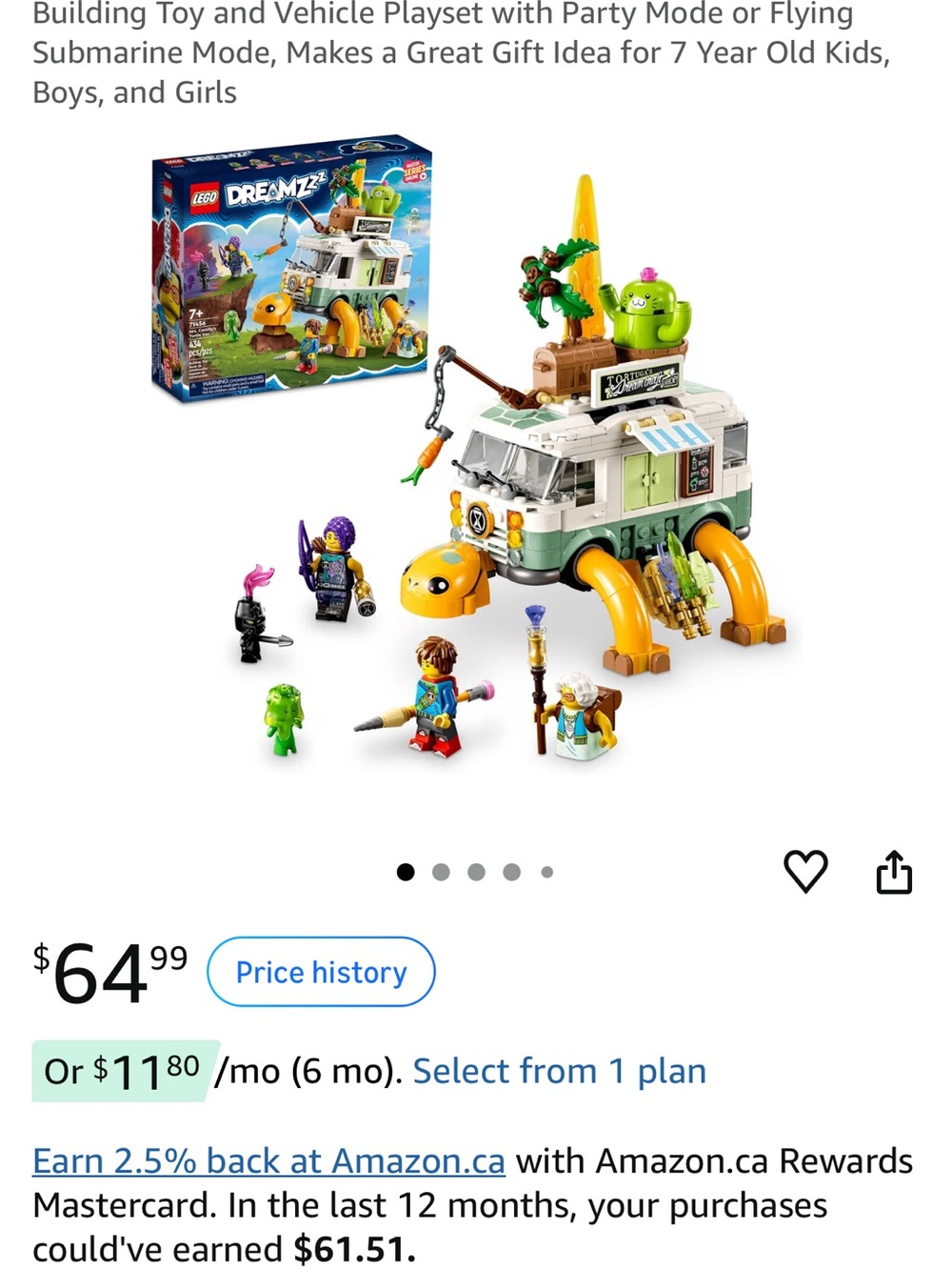 Lego DreamZzzz Turtle Van Adventure - Green, Orange, White